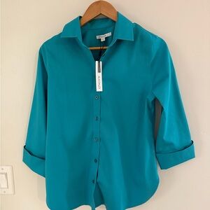 Chico's Teal Button-Down Blouse